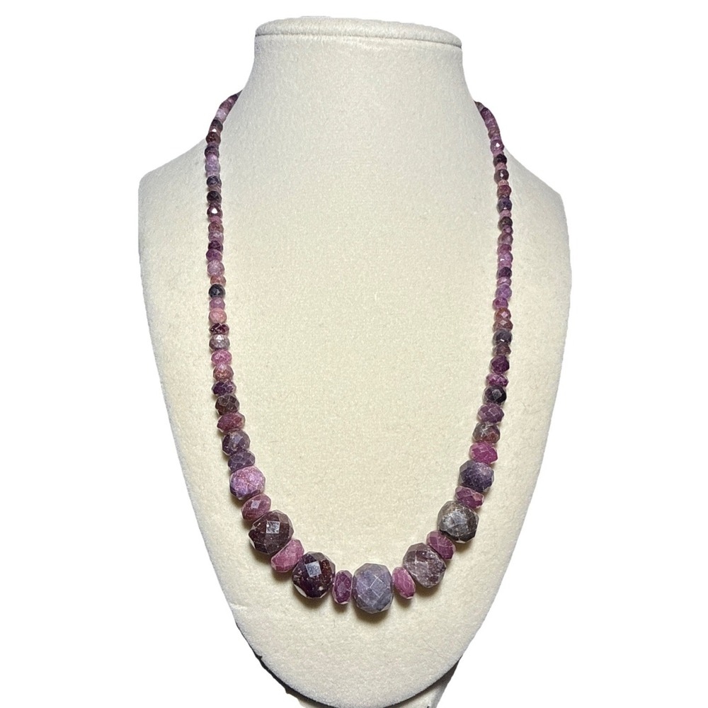Jay King Amethyst and Sterling Silver Graduated Beaded Necklace J12-4‎